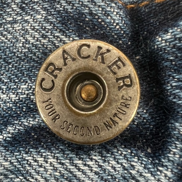 Cracker Button Fly Cut Off Embroidered Denim Jean Shorts Size 28 Women's - Picture 2 of 6